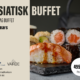 Asiatisk buffet, fredag tapas buffet. 08.mars Havila Hotel Ivar Aasen og Restaurant Varde. Sushi rolls, and noodles tallerken.